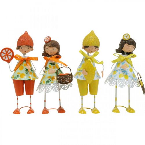 Article Petits fruits, décoration estivale, figurines citrons oranges H17/18cm 4pcs