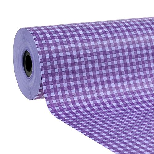 Article Manchette papier plaid violet 25cm 100m