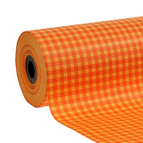 Article Papier manchette 25cm 100m carreaux orange