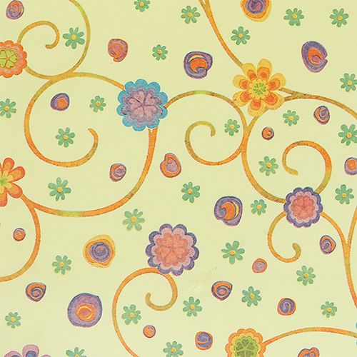 Floristik24 Papier manchette 25cm 100m crème avec fleurs