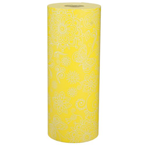 Article Manchette en papier jaune blanc Summertime 25 cm 100 m