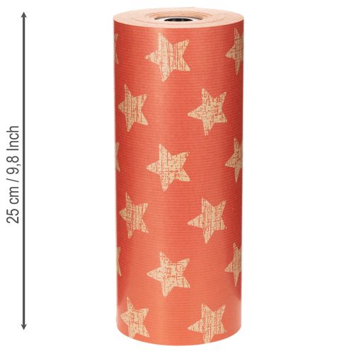 Rouleau de papier pour fleurs motif étoiles rouge 25 cm x 100 m | Floristik24.fr