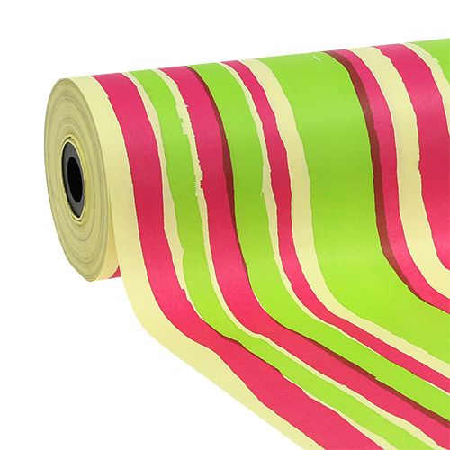 Floristik24 Manchette en papier 25 cm Motif à rayures 100 m