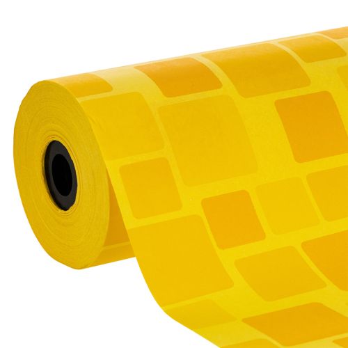Article Papier de fleuriste jaune à motif mosaïque, 25 cm x 100 m, pour bouquets et pots de fleurs