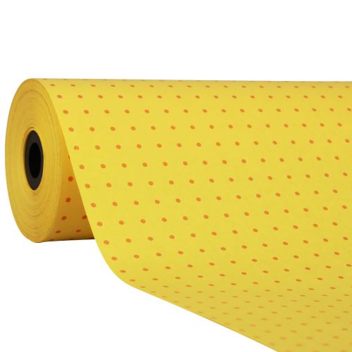 Papier manchette papier de soie pois jaunes 25cm 100m