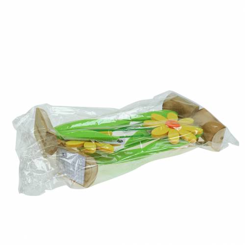 Floristik24 Fleur en feutre jaune 27cm 4pcs