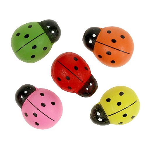 Article Coccinelle colorée 2.5cm 60pcs