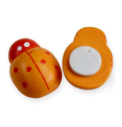 Floristik24 Coccinelles en bois à coller 2cm couleurs assorties. 220 pièces