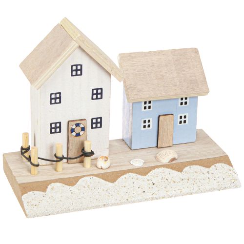 Floristik24 Décoration Maritime Maison de Plage Coquillages Naturel Bleu H12cm 4pcs