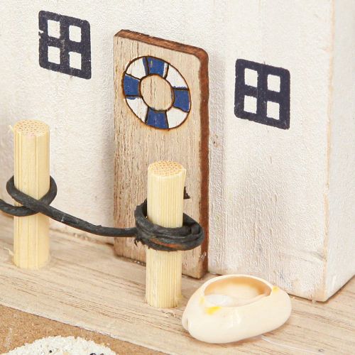 Article Décoration Maritime Maison de Plage Coquillages Naturel Bleu H12cm 4pcs