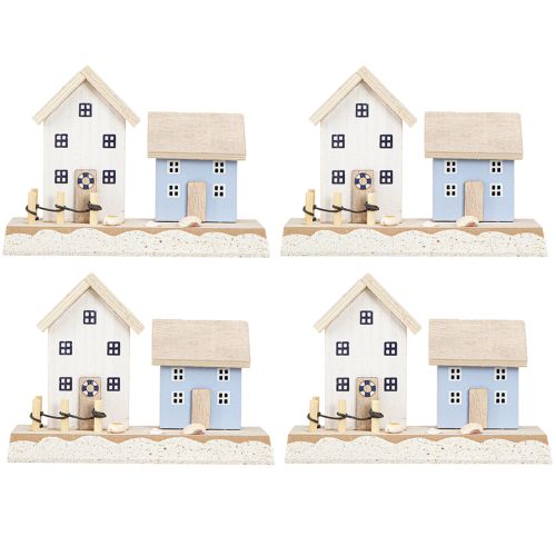 Article Décoration Maritime Maison de Plage Coquillages Naturel Bleu H12cm 4pcs