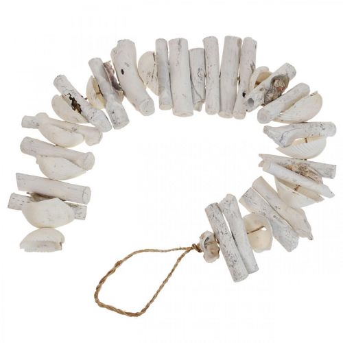 Article Guirlande décoration maritime guirlande bois flotté coquillages H83cm