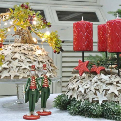 Floristik24 Souris de Noël figurine décorative souris en uniforme 6 × 4,5 × H14,5 cm 2pcs