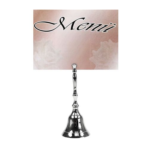 Floristik24 Porte carte menu cloche 12cm argent