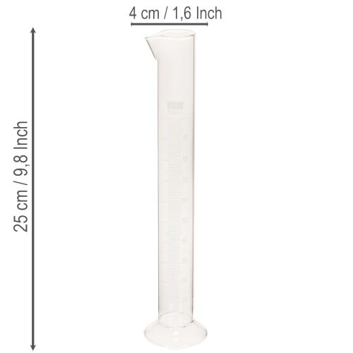 Cylindre gradué en verre avec base et bec verseur 100 ml, 25 cm | Floristik24.fr