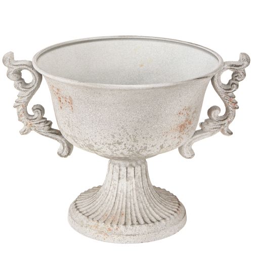 Coupe déco métal avec poignées vintage gris rouille H18,5cm