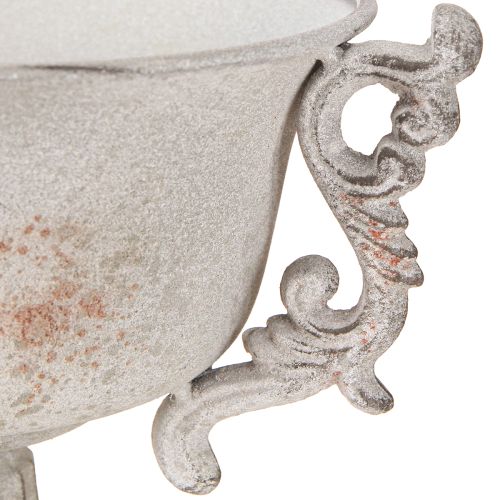 Floristik24 Coupe déco métal avec poignées vintage gris rouille H18,5cm