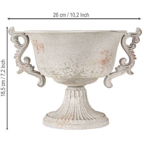 Floristik24 Coupe déco métal avec poignées vintage gris rouille H18,5cm