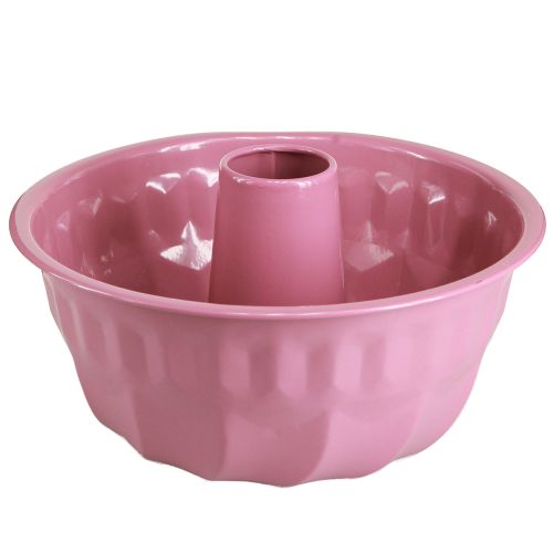 Floristik24 Moule à pâtisserie bol décoratif en métal Gugelhupf rose Ø23cm H12cm