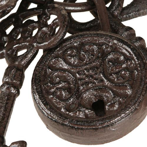 Article Porte-clés décoratif en métal avec serrure Marron H22cm