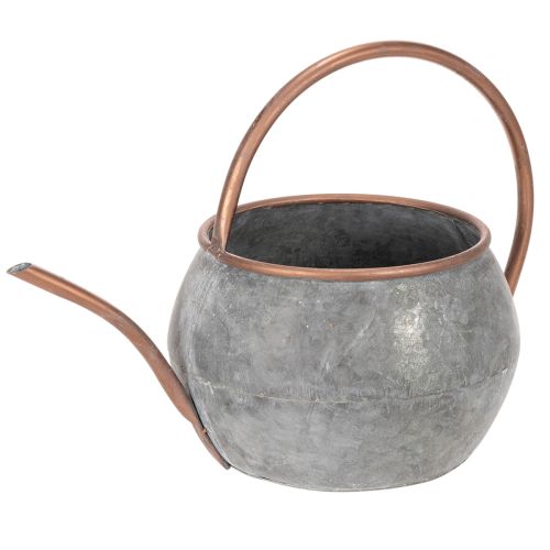 Arrosoir décoratif en métal, style champêtre vintage, décoration de jardin, pour les plantations, cuivre argenté, L 41 cm Ø 26 cm H 30 cm acheter | Floristik24.fr