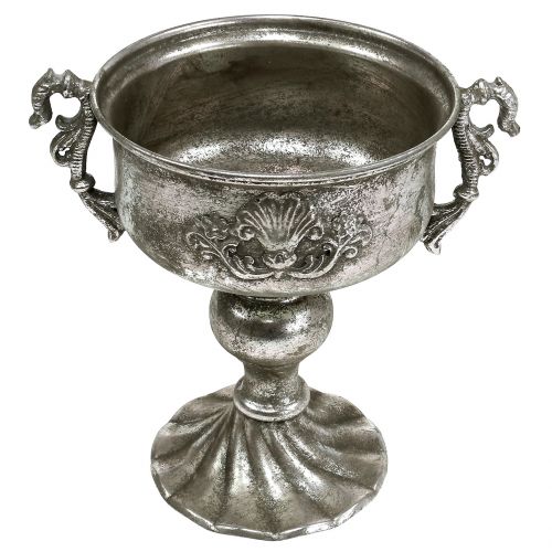 Floristik24 Gobelet ancien en métal argenté Ø18cm H30cm