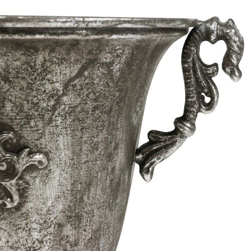 Floristik24 Tasse en métal argent antique Ø20.0cm H30cm