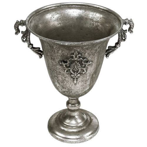 Floristik24 Tasse en métal argent antique Ø20.0cm H30cm
