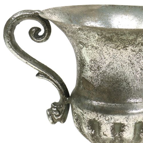 Floristik24 Coupe en métal aspect antique argenté Ø12,5cm H16,5cm