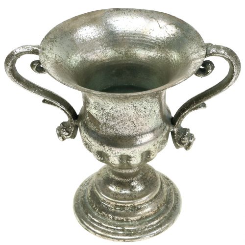 Floristik24 Coupe en métal aspect antique argenté Ø12,5cm H16,5cm