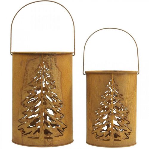Article Lanterne métal lanterne décoration patine Ø16/20,5cm lot de 2