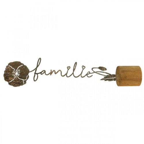 Floristik24 Support en bois fleur déco métal lettrage &quot;Famille&quot; H40cm