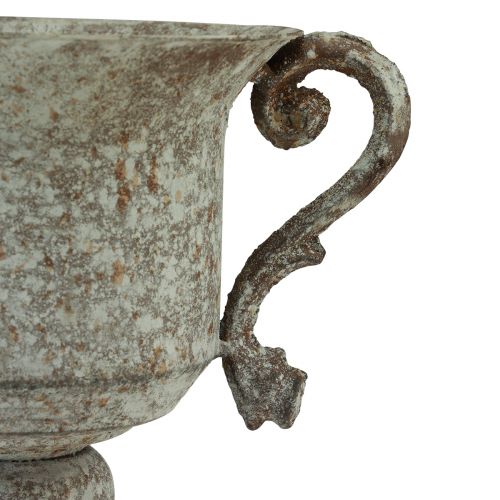 Article Coupe déco métal avec anse Marron Blanc Ø13,5cm H19,5cm
