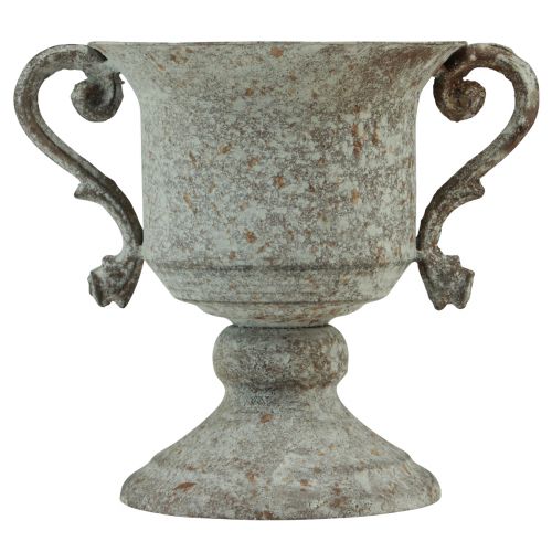 Article Coupe déco métal avec anse Marron Blanc Ø13,5cm H19,5cm