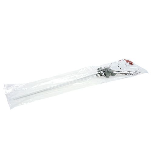 Floristik24 Poulet en métal sur un bâton blanc 16cm 6pcs