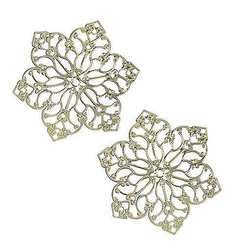 Fleur en métal ouvragé Ø 5,5 cm or 24 p. | Floristik24.fr