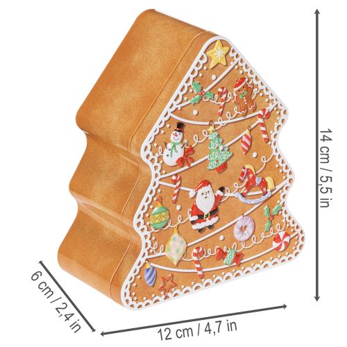 Boîtes en métal design sapin et maison en pain d'épices 14 cm et 13 cm, set de 2 | Floristik24.fr