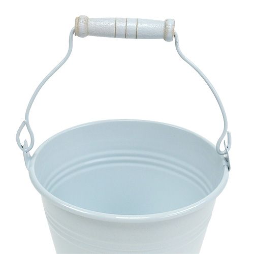 Seau en métal blanc Ø12cm H10cm 8pcs