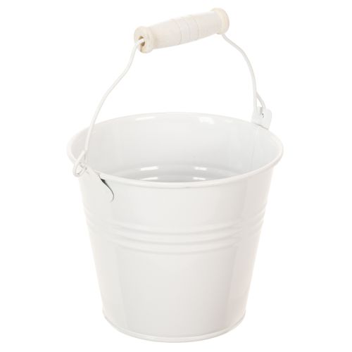 Article Seaux en métal blanc, Ø12 cm, H10 cm, lot de 8