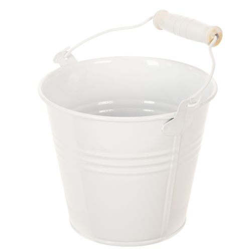 Article Seaux en métal blanc, Ø12 cm, H10 cm, lot de 8