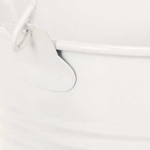 Article Seaux en métal blanc, Ø12 cm, H10 cm, lot de 8