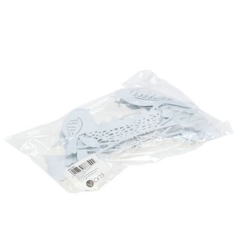 Floristik24 Suspension métallique nid d’oiseaux avec coeurs blanc 18 cm 3 p.