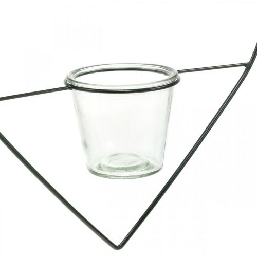 Floristik24 Lanterne coeur métal 38cm porte-bougie chauffe-plat à suspendre avec verre