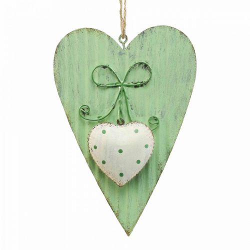 Article Coeur en métal, coeur décoratif à suspendre, décoration coeur H14,5cm 2pcs