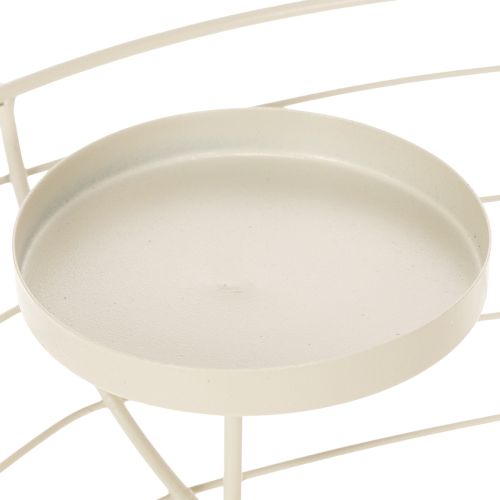 Couronne de l'Avent en métal ronde pour 4 bougies ou photophores 35 cm gris | Floristik24.fr
