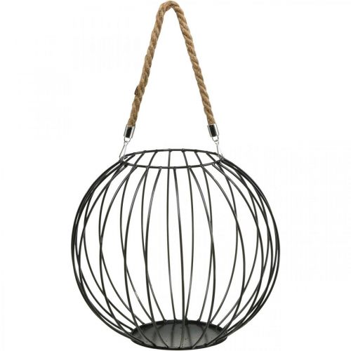 Floristik24 Panier décoratif pour panier suspendu en métal noir Ø32cm