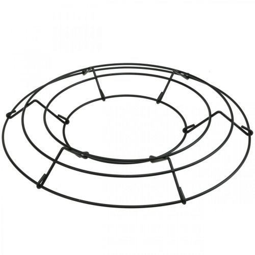 Article Couronne métal noir décoration de table fil de fer Ø30cm H3.5cm