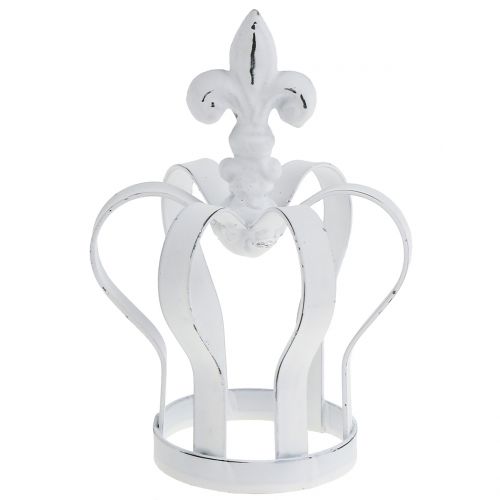 Floristik24 Couronne métal blanc Ø9.5cm H13cm