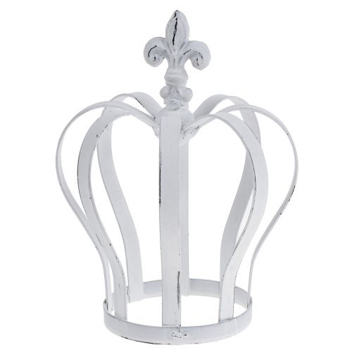 Floristik24 Couronne métal blanc Ø13cm H17,5cm
