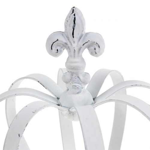 Floristik24 Couronne métal blanc Ø13cm H17,5cm
